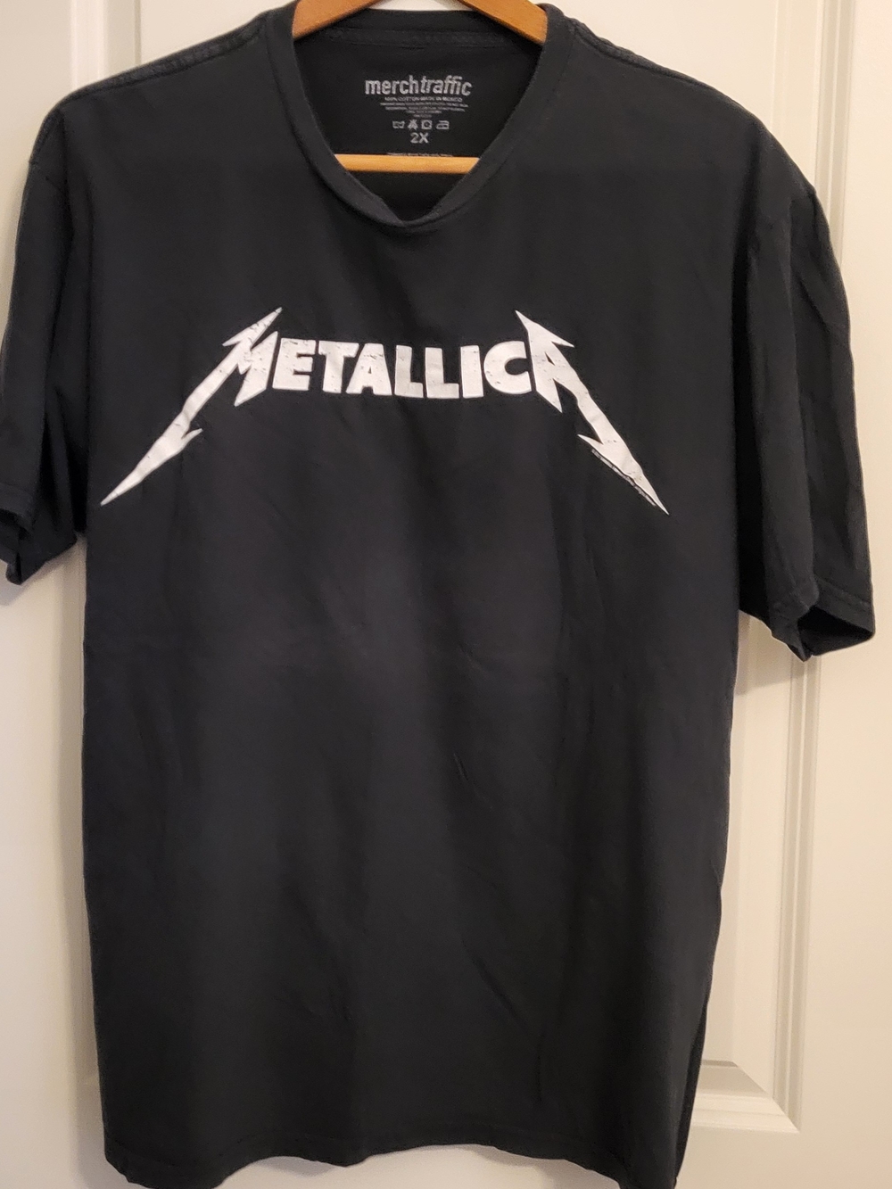 Merch Traffic Black Metallica Logo Short Sleeve Tee Size 2XL